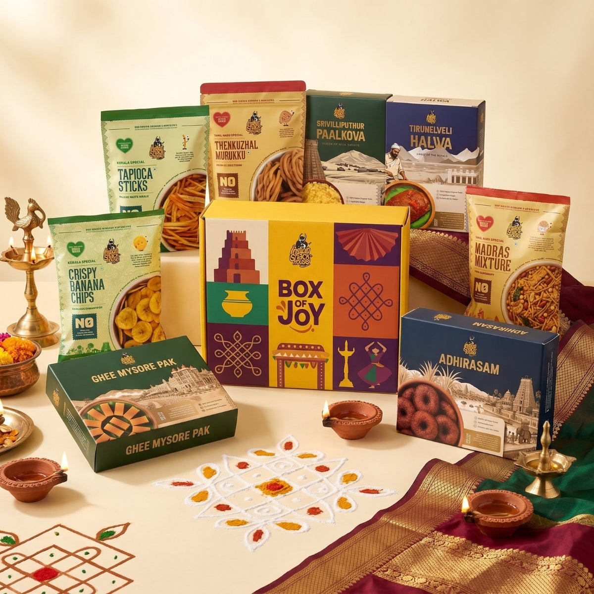 Box of Joy 🎁 Premium Diwali Gift Biox (8 Premium Sweets & Snacks) (Pre-Order)