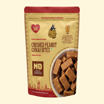 Crushed Peanut Chikki Bites (Koko Mittai - No White Sugar)