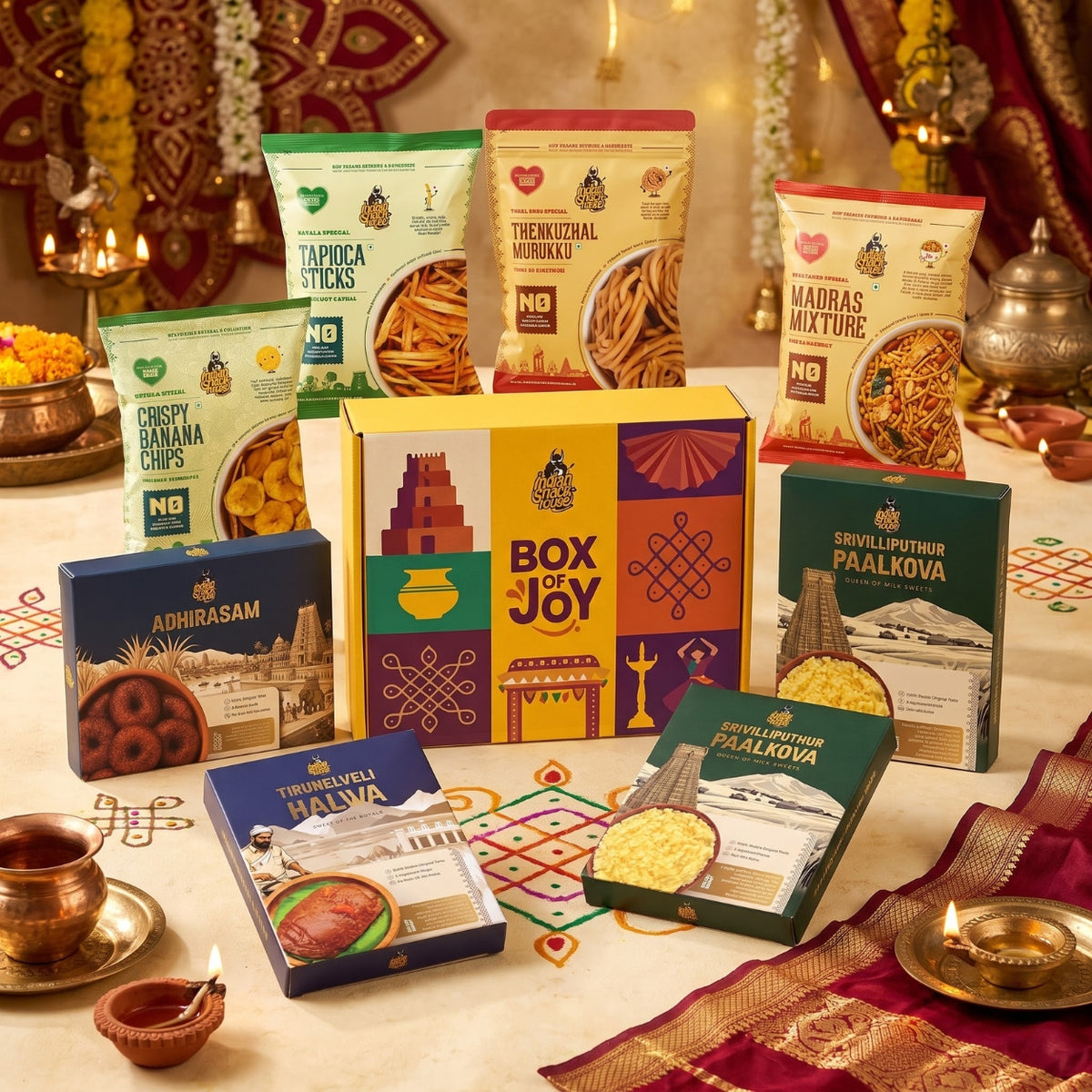 Box of Joy 🎁 Premium Diwali Gift Biox (8 Premium Sweets & Snacks) (Pre-Order)