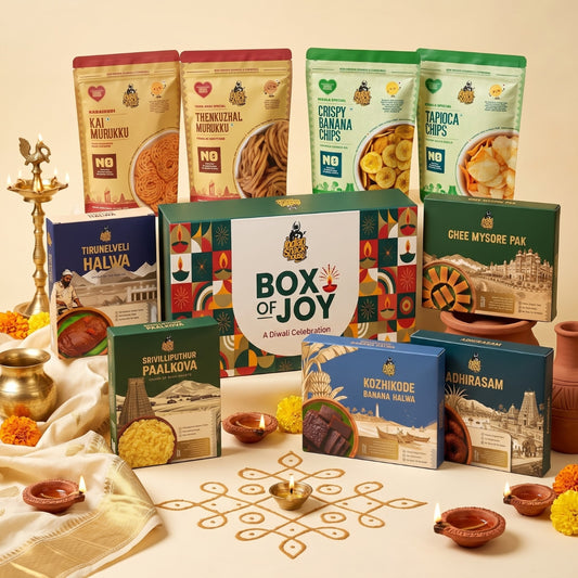 Box of Joy - Signature, (5 Sweets + 4 Savouries) - 990g - Premium Magnetic Gift Box