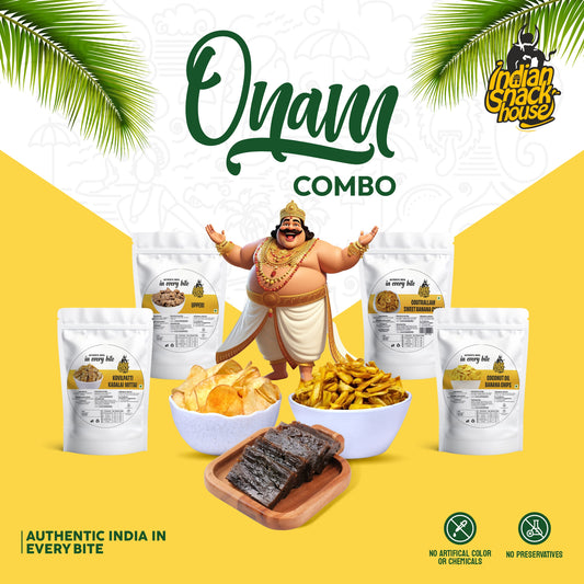Special Kerala Adipoli Onam Combo - 8 Authentic Kerala Sweets and Snacks Combo (No Palm Oil & No Preservatives)