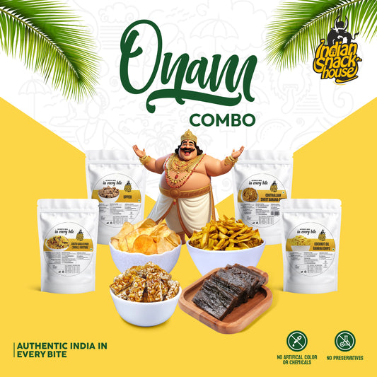Special Kerala Adipoli Onam Combo - 8 Authentic Kerala Sweets and Snacks Combo (No Palm Oil & No Preservatives)