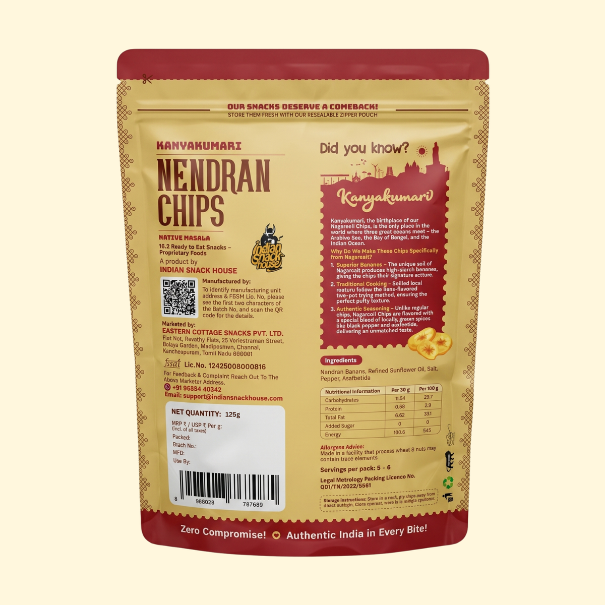 Nagercoil Nendran Chips 125g (Native Masala)