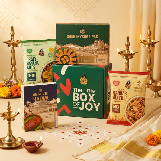 The Little Box of Joy 🎁 (2 Sweets + 2 Savouries) - 346g - Elegant Gift Box