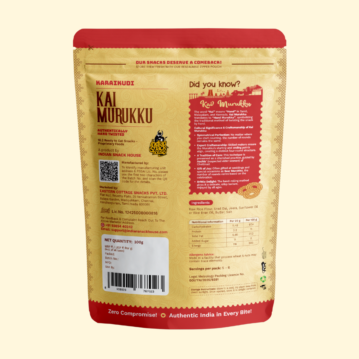 Karaikudi Kai Murukku 100g (Hand Twisted Chakli)