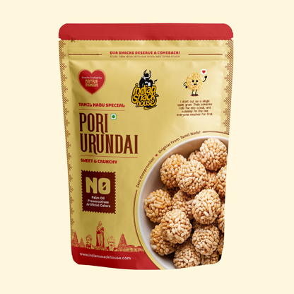 Pori Urundai (Jaggery, No White Sugar) (Puffed Rice Jaggery Laddu)