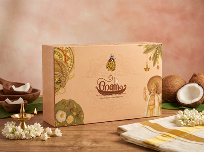 Premium Onam Celebration Box (Elegant Gift Box of 8 Authentic Kerala Delicacies) - No Palm Oil, No Preservatives