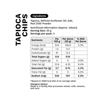 Kerala Authentic Tapioca Chips 100g