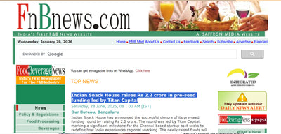  Indian Snack House raises Rs 2.2 crore in pre-seed funding led by Titan Capital