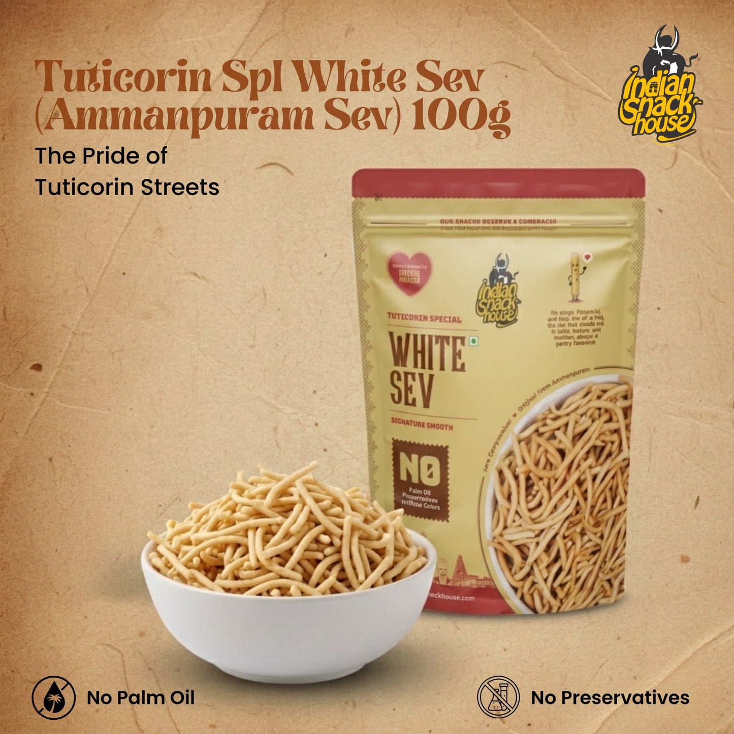 Tuticorin Spl White Sev (Famously Called Ammanpuram Sev) 100g